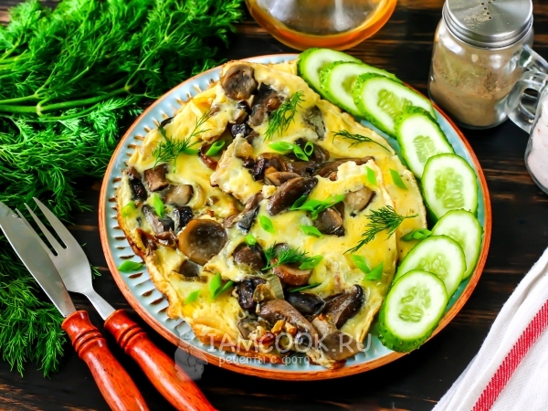 Омлет с белыми грибами, рецепт с фото