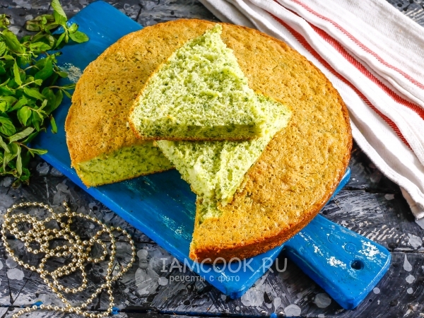 Бисквит со шпинатом, рецепт с фото