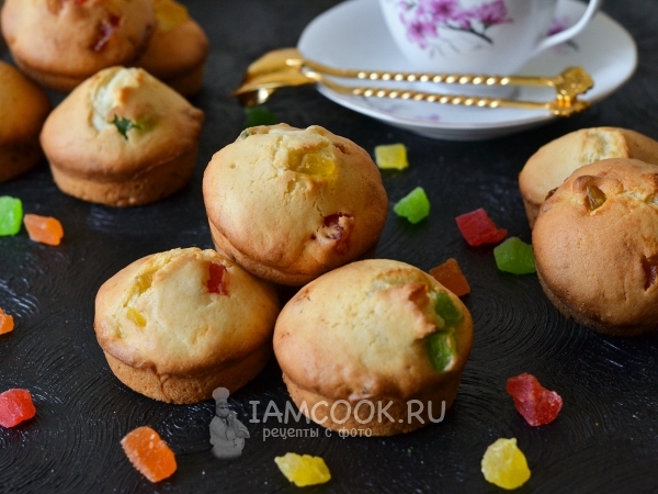 Кексы с цукатами в формочках, рецепт с фото