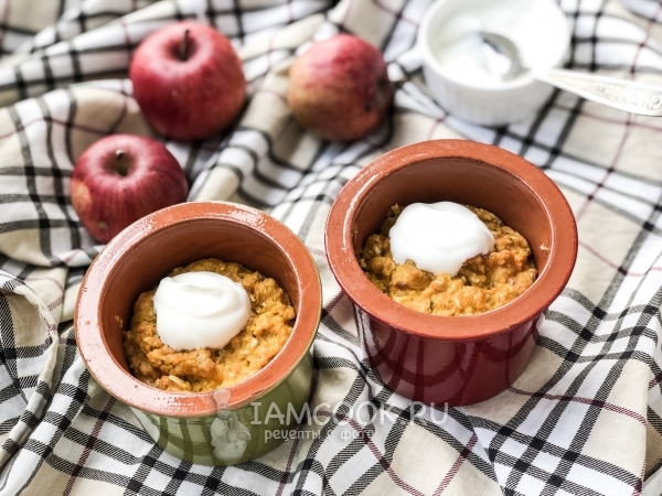 Овсяная запеканка с яблоками морковью в микроволновке, рецепт с фото