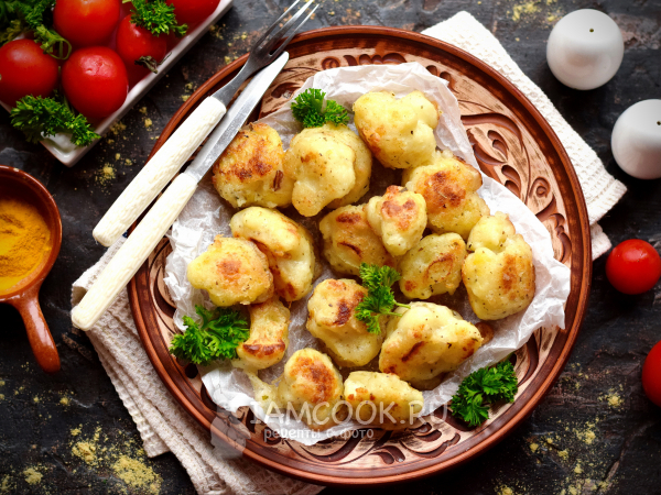 Цветная капуста в постном кляре, рецепт с фото