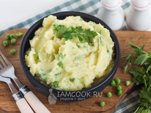 Пюре из картофеля с зеленым горошком, рецепт с фото