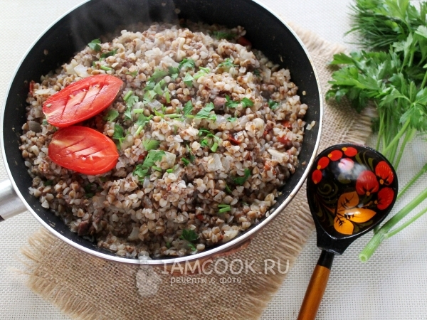 Гречка с тушенкой по-полевому, рецепт с фото