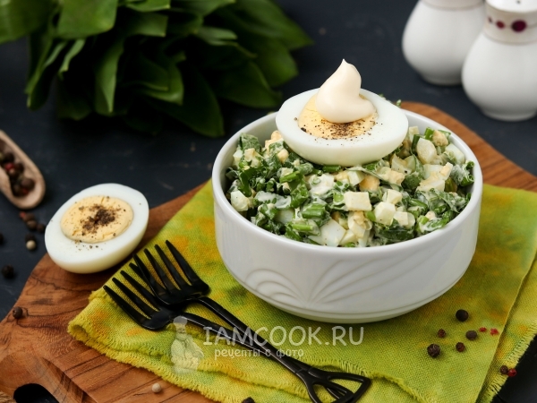 Салат из черемши с майонезом, рецепт с фото