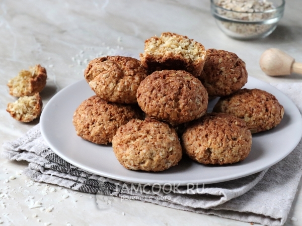 Овсяное печенье с кокосовой стружкой, рецепт с фото