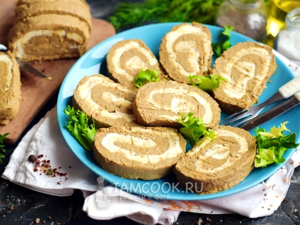 Рулет из говяжьей печени со сливочным маслом, рецепт с фото