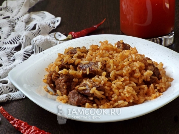 Ризотто с говядиной и томатом в мультиварке, рецепт с фото