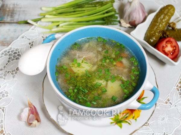 Рассольник с тушенкой, рецепт с фото