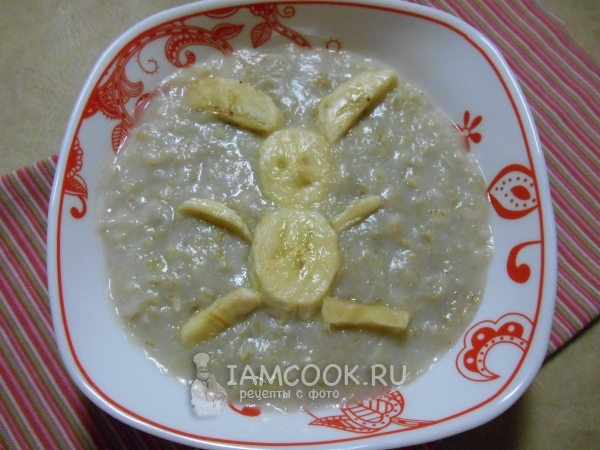 Геркулесовая каша на воде с бананом «Для малышей», рецепт с фото