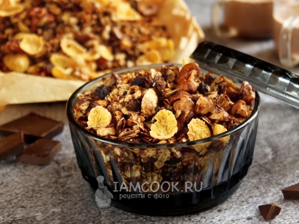 Шоколадная гранола, рецепт с фото