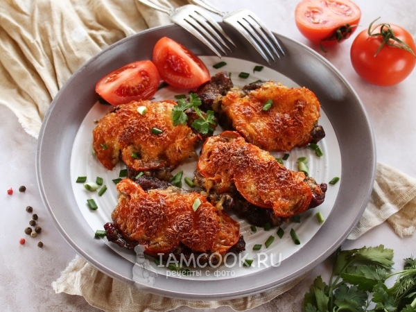 Отбивные из говядины с помидорами в духовке, рецепт с фото