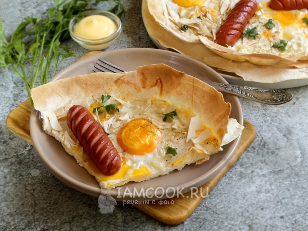 Яичница в лаваше в духовке, рецепт с фото