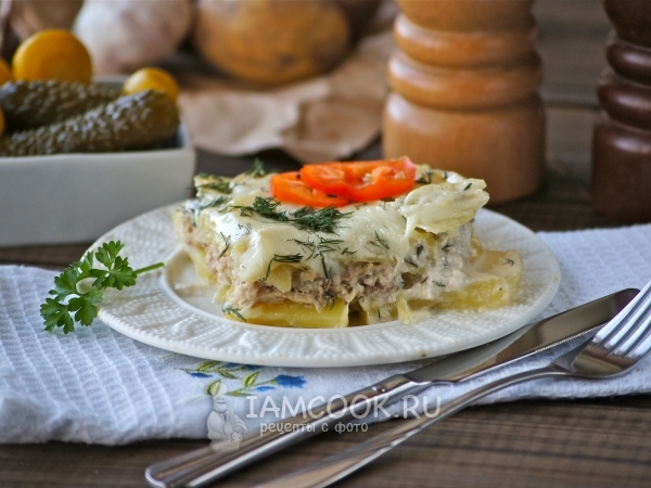 Картофельная запеканка с фаршем в микроволновке, рецепт с фото