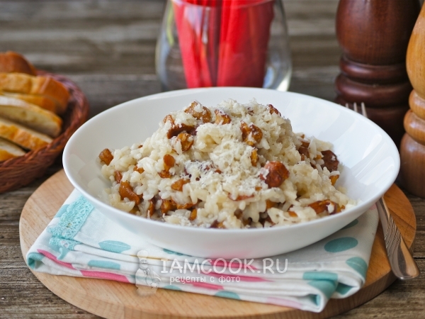 Ризотто с лесными грибами (замороженными лисичками), рецепт с фото