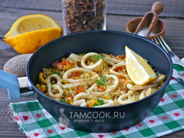 Паэлья с кальмарами, рецепт с фото