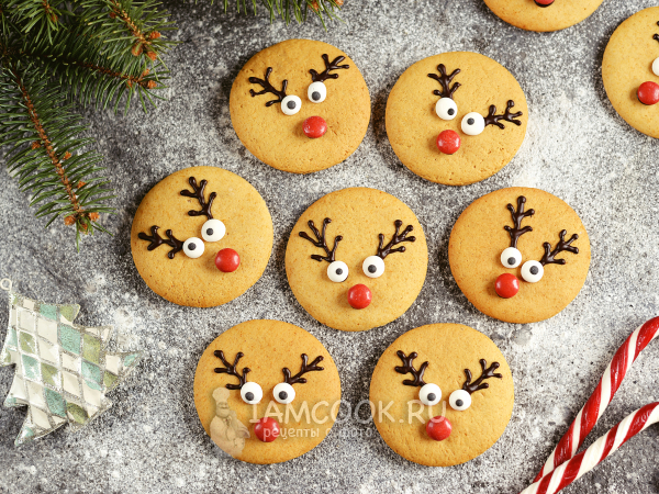 Пряное печенье «Олени Санты», рецепт с фото