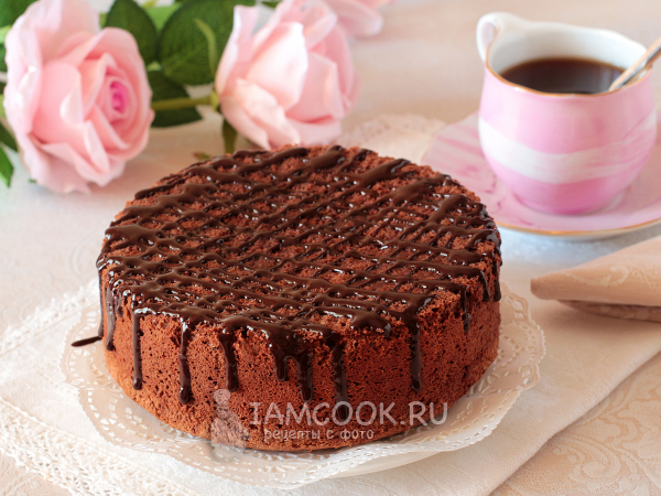 Шоколадный бисквит на белках, рецепт с фото