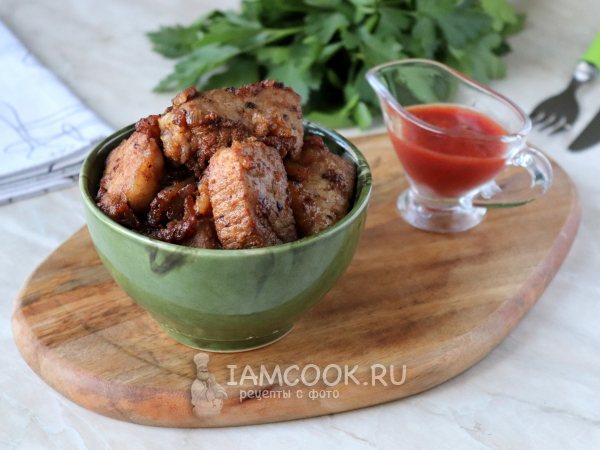 Жареная свинина в соевом соусе, рецепт с фото