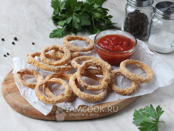 Луковые кольца в духовке, рецепт с фото