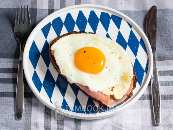 Бутерброд с яйцом и ветчиной, рецепт с фото