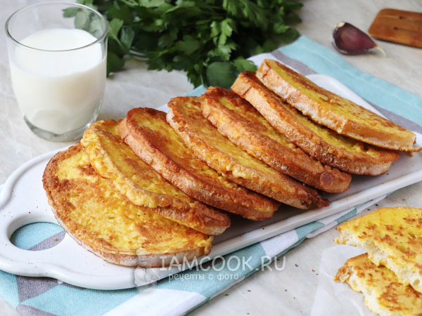 Хлеб в кляре, рецепт с фото