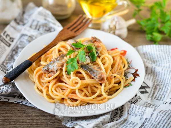 Паста с анчоусами, рецепт с фото