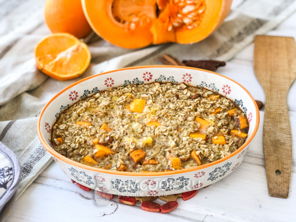 Запеченная овсянка с тыквой и апельсином, рецепт с фото