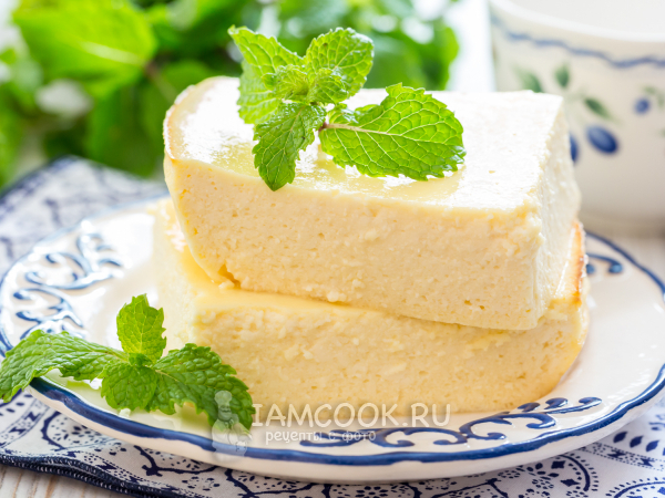 Творожная запеканка из трех ингредиентов, рецепт с фото