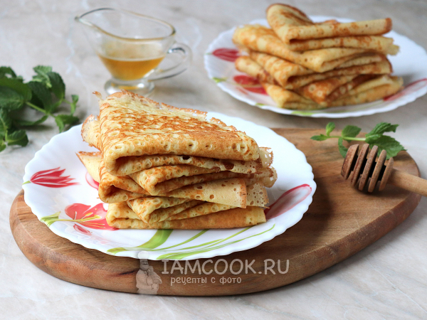 Блины на опаре с сухими дрожжами, рецепт с фото