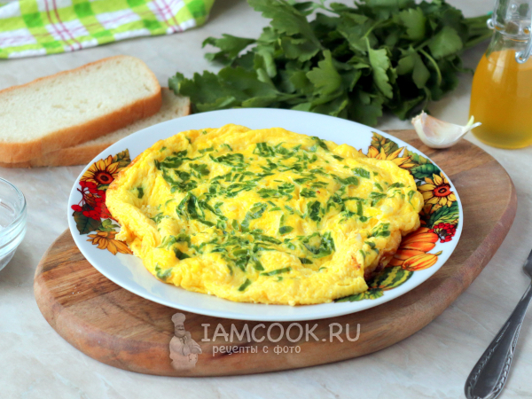 Омлет с чесноком, рецепт с фото