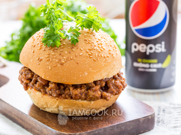 Бургер «Неряха Джо» (Sloppy Joe), рецепт с фото