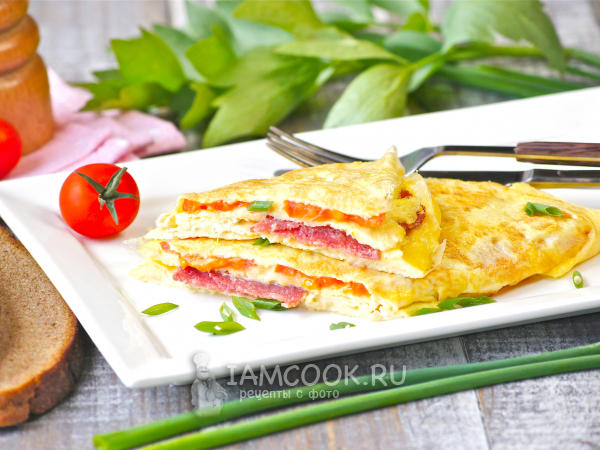 Слоеная яичница, рецепт с фото