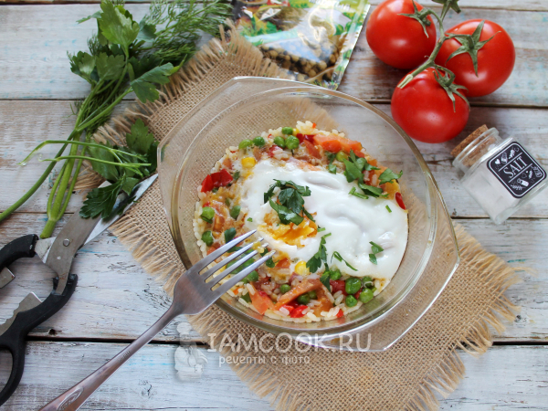 Шакшука с гавайской смесью, рецепт с фото