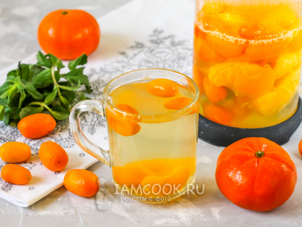 Компот из кумквата и мандаринов, рецепт с фото