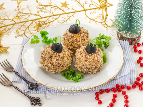 Закуска «Ёлочные шары», рецепт с фото