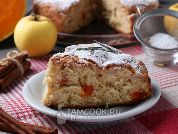 Шарлотка с тыквой и яблоками, рецепт с фото