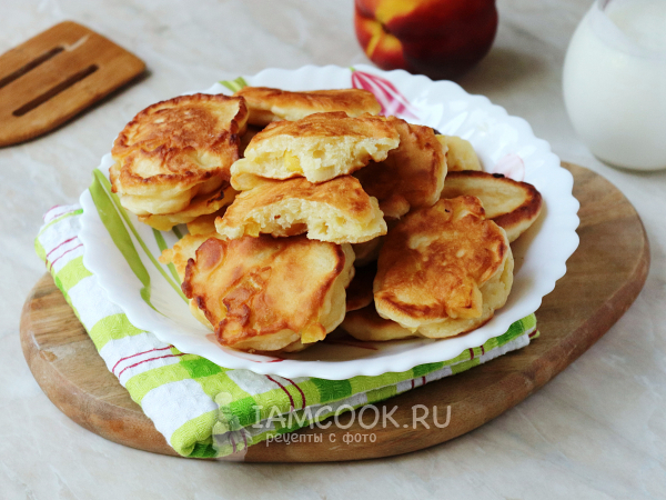 Оладьи с персиками (на кефире), рецепт с фото