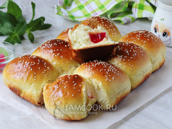 Булочки с мармеладом (из дрожжевого теста), рецепт с фото