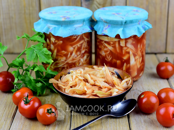 Капуста в томатном соке на зиму, рецепт с фото
