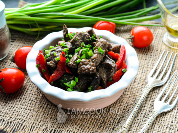 Поджарка из говяжьей печени, рецепт с фото