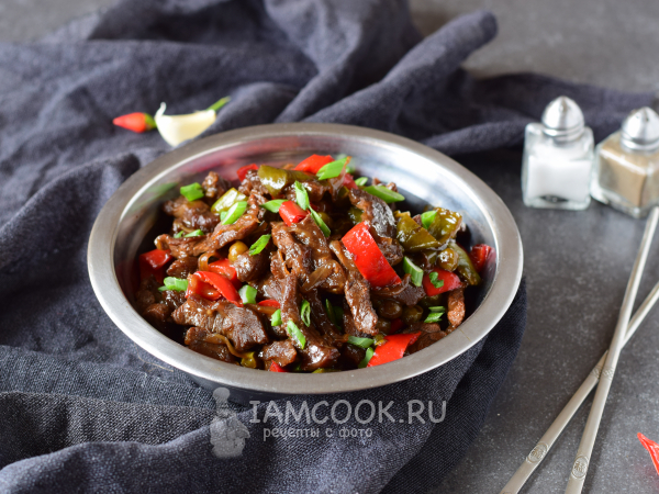 Говядина в устричном соусе, рецепт с фото