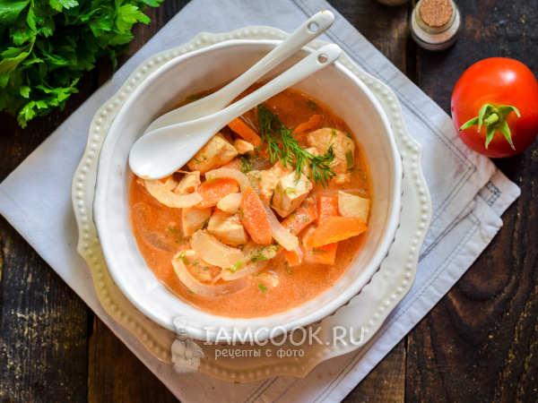 ПП гуляш из курицы, рецепт с фото