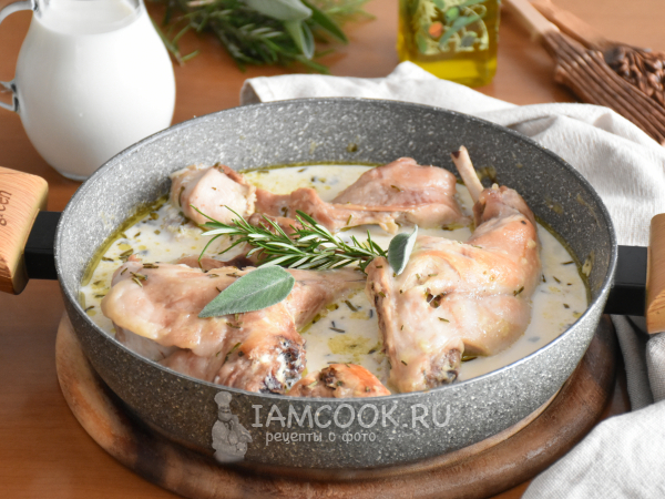 Кролик тушеный в молоке, рецепт с фото