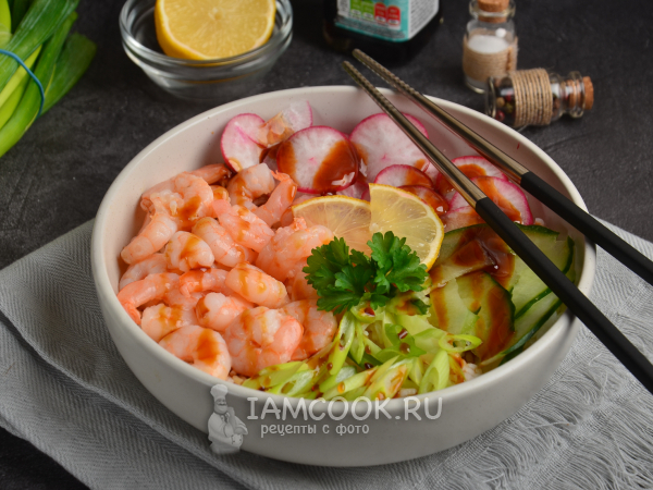 Поке с креветками, рецепт с фото