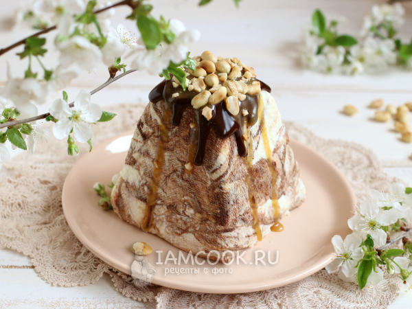 Творожная пасха «Сникерс», рецепт с фото