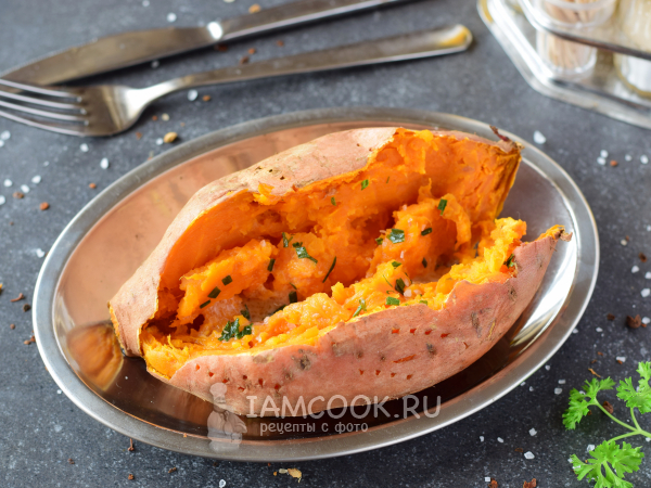 Батат в микроволновке, рецепт с фото