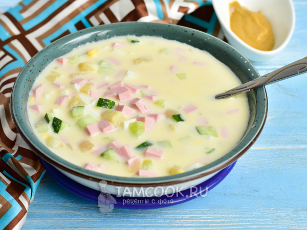 Окрошка на сыворотке с майонезом, рецепт с фото