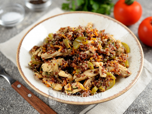 Киноа с курицей и овощами, рецепт с фото