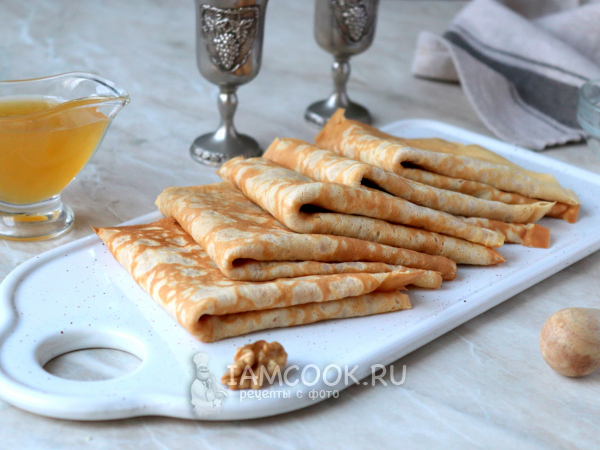 Ореховые блины на молоке (с грецкими орехами), рецепт с фото