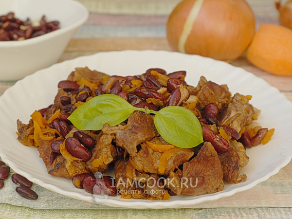 Говядина с фасолью в мультиварке (тушеные), рецепт с фото